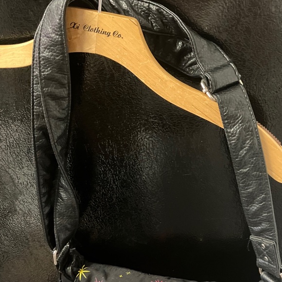 Disney Alice in wonderland that way Black Crossbody Bag with Colorful Graphics - Picture 4 of 7